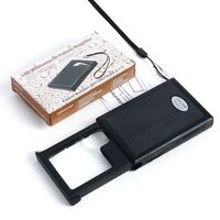 Folding magnifier with universal backlight 21015-XX, dimensions: 45*45 mm, ⌀20 mm, magnification: 3X, 6X