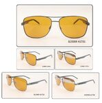 Metal polarized sunglasses with yellow lenses for drivers PaulRolf 820089