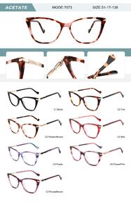 Plastic acetate frame for women with spring hinges 7073-DA