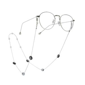 Silver-colored metal non-slip chain, with beads, for glasses and masks GA063