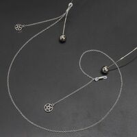Silver-colored metal non-slip chain, with star pendant, for glasses and masks GL452