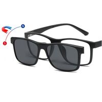 TR90/PC plastic frame + 5 polarized sun protection magnet clip-on set + leather bag El Dorado EL9501