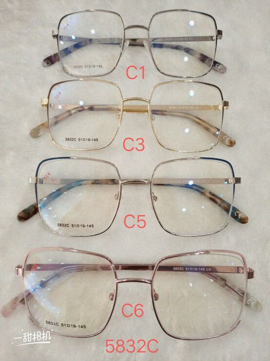 Metal frame for glasses with spring hinges for men 5832C