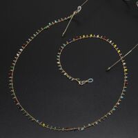 Metal non-slip chain, with colorful glass beads, for glasses and masks GL512