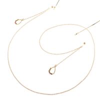 Gold-colored metal non-slip chain, with pendant water drop with diamond, for glasses and masks GL808