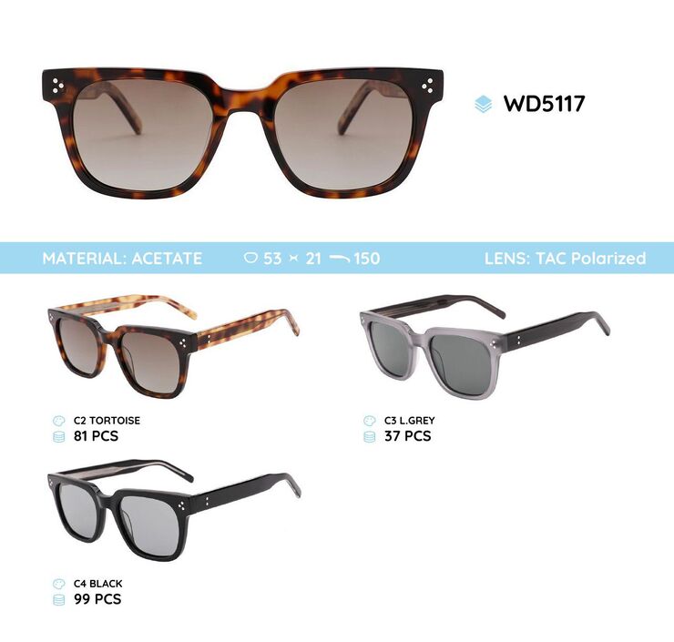 Plastic acetate frame polarized sunglasses WD5117