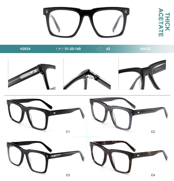 Plastic frames for glasses, thick acetate Big City H2834