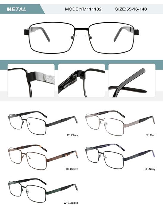 Metal frame for men with spring hinges YM111182-DA