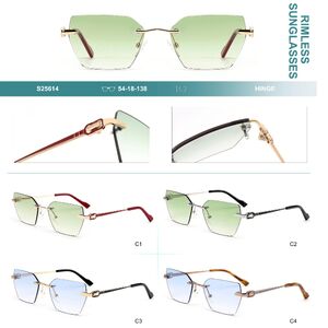Rimless metal sunglasses with UV-400 protection and nylon lenses Big City S25614