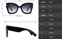 Sunglasses Elit cross-border modern model square 2107