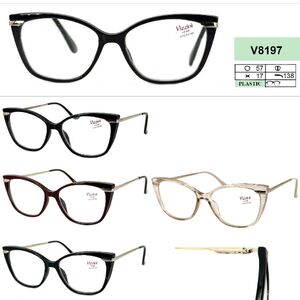 Очки готовые женские в пластиковой оправе Vizzini V8197, диоптрии от +1.00 до +4.00 (шаг 0.25)