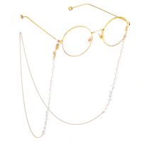 Gold-colored metal non-slip chain, with triangle transparent crystal, for glasses and masks GL713
