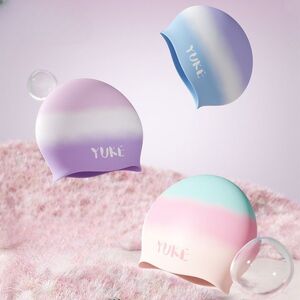 Шапочка для плавания силиконовая водонепроницаемая женская GJ009-YU, 21*24 см