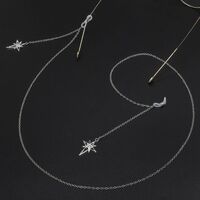 Metal non-slip chain, with a cross and star pendant, for glasses and masks GL446