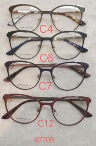 Metal frame for glasses with spring hinges 9770B