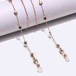 Металлическая нескользящая цепочка золотого цвета, со звездами, для очков и масок GL1436