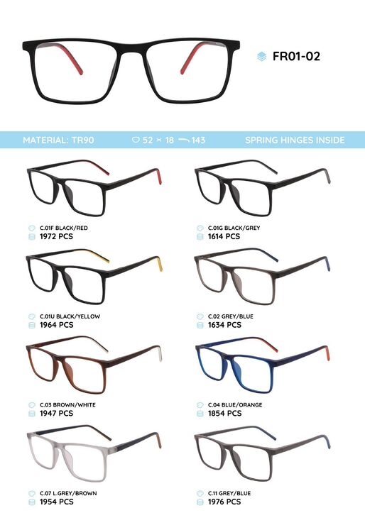 TR90 plastic frame for glasses FR01-02