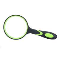 Лупа в силиконовом ободке со стеклянной линзой MAGNIFIER HPDC GLASS 放大镜, чёрно-зелёная