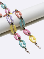 Set of two stainless steel glasses chain with colorful crystals GB143