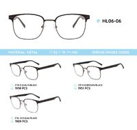 Металлическая оправа с дужками из материала TR-90 со встроенным флексом HL06-06