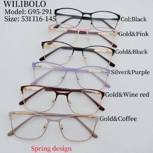 Metal ultrathin women's frames with spring hinges Wilibolo G95-291