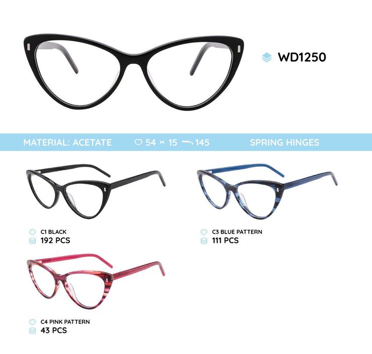 Plastic frames for glasses acetate material WD1250