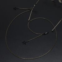 Black-colored metal non-slip chain, with pendant hollow five-star, for glasses and masks GL603