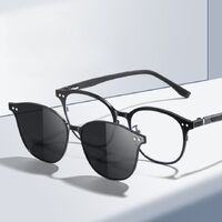 Metal Blue Ray Cut protection frame with spring hinges + magnet sunshade clip-on 7022-GT