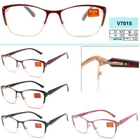 Women's metal eyeglasses with flex hinges Vizzini V7015 Diopters: +1.00 to +4.00 (step 0.25); -1.00 to -8.00 (step 0.5) white lens