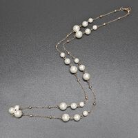 Metal non-slip gold chain with pearl clip bead for glasses and masks GL419