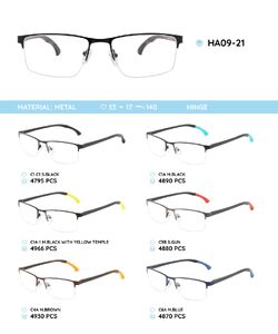 Металлическая оправа с дужками из материала TR-90 с гнущимся наконечником HA09-21