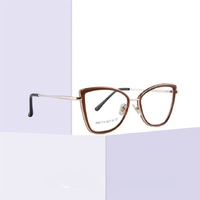 Combined frame (metal + TR90) or glasses with blue light protection, with spring hinges FA87114