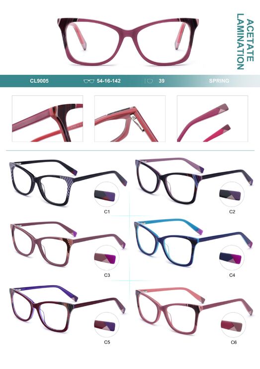 Plastic frames for glasses, acetate lamination Big City CL9005
