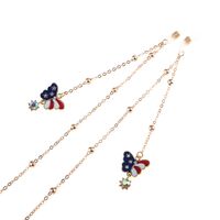 Gold-colored metal non-slip chain, with beads and butterfly, for glasses and masks GL818