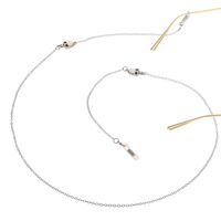 Silver-colored metal non-slip chain, with skull, for glasses and masks GL063