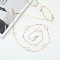 Metal non-slip chain, with pearl beads, for glasses and masks GA066