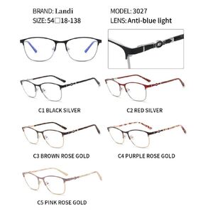 Protective metal glasses with anti-blue light lenses Landi LD3027