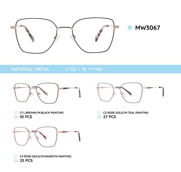 Metal women's frame for glasses MW3067