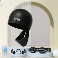 Silicone waterproof swimming cap for adults, with goggles, YM1800-YU