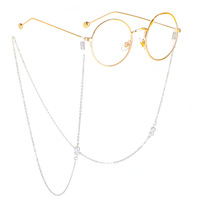 Metal non-slip chain, with pearl beads, for glasses and masks GL286-1
