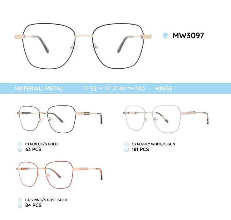 Metal women's frame for glasses MW3097
