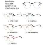 Очки защитные металлические с защитой от синего света Landi LD3021