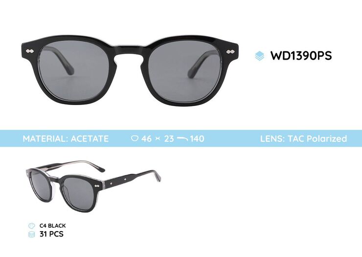Acetate plastic frames polarized sunglasses WD1390PS