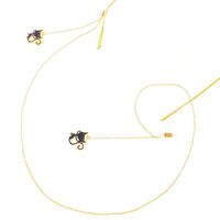 Gold-colored metal non-slip chain, with pendant black cat, for glasses and masks GL309