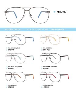 Металлическая оправа с дужками из пластика TR-90 с флексом MR0109