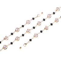 Metal non-slip chain, with crysta and pearl, for glasses and masks GL851