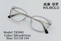 Metal + TR90 plastic ultrathin women's frames with spring hinges Wilibolo TR3081