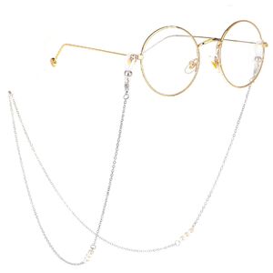 Metal non-slip chain, with pearl, for glasses and masks GL224