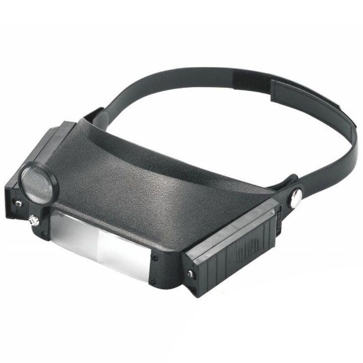 Binocular magnifier with backlight, magnifying glass with head mount 81007-XX, magnification: 1,5Х, 3Х, 6,5Х, 8Х