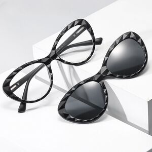 Plastic frame with flex + polarized sun protection magnet clip-on El Dorado EL2350D